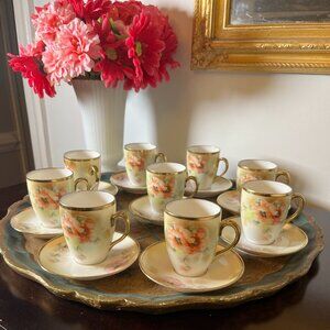 9 Vintage Demitasse espresso cups and saucers by Germany Prov Sace E.S.